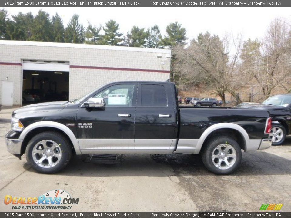 Brilliant Black Crystal Pearl 2015 Ram 1500 Laramie Quad Cab 4x4 Photo #2