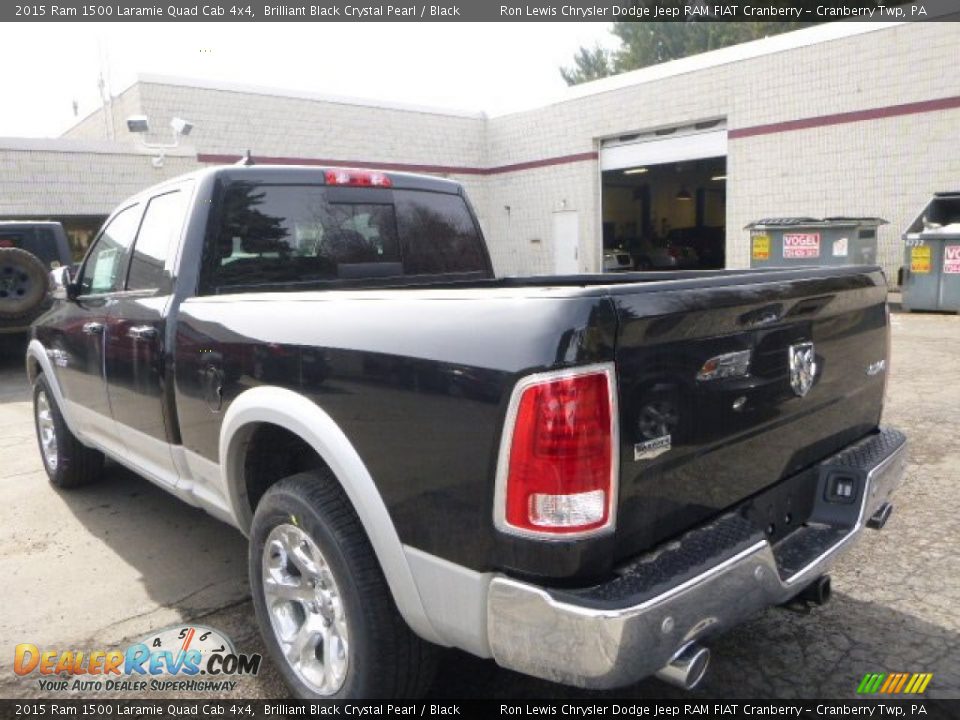 2015 Ram 1500 Laramie Quad Cab 4x4 Brilliant Black Crystal Pearl / Black Photo #4