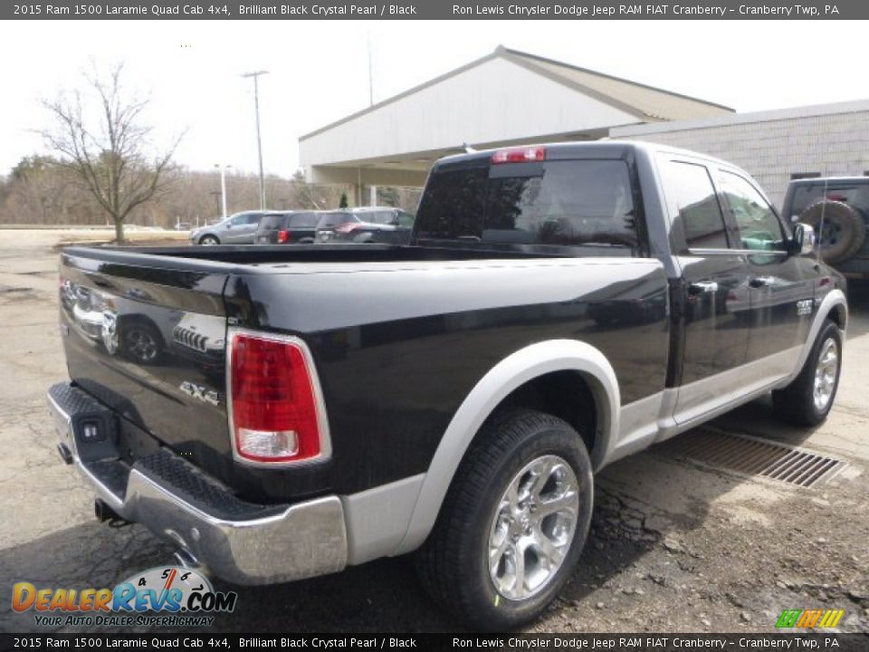 2015 Ram 1500 Laramie Quad Cab 4x4 Brilliant Black Crystal Pearl / Black Photo #6