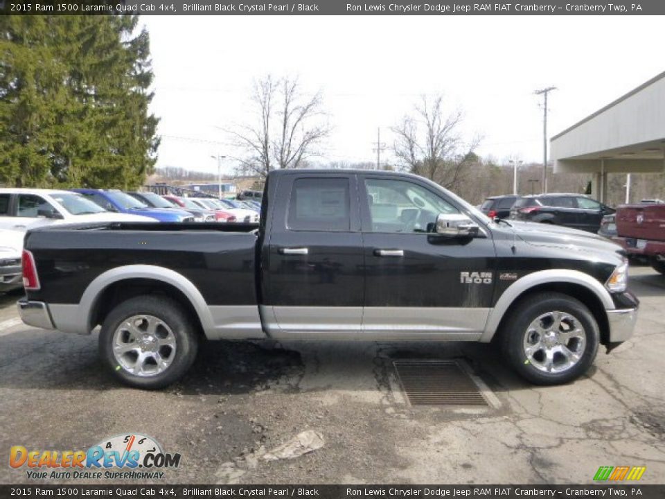 2015 Ram 1500 Laramie Quad Cab 4x4 Brilliant Black Crystal Pearl / Black Photo #7