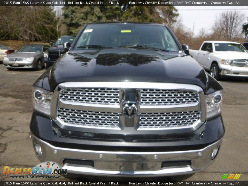 2015 Ram 1500 Laramie Quad Cab 4x4 Brilliant Black Crystal Pearl / Black Photo #10