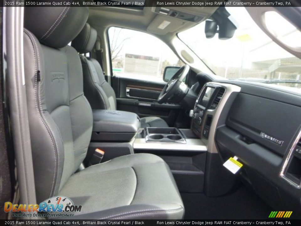 Black Interior - 2015 Ram 1500 Laramie Quad Cab 4x4 Photo #11