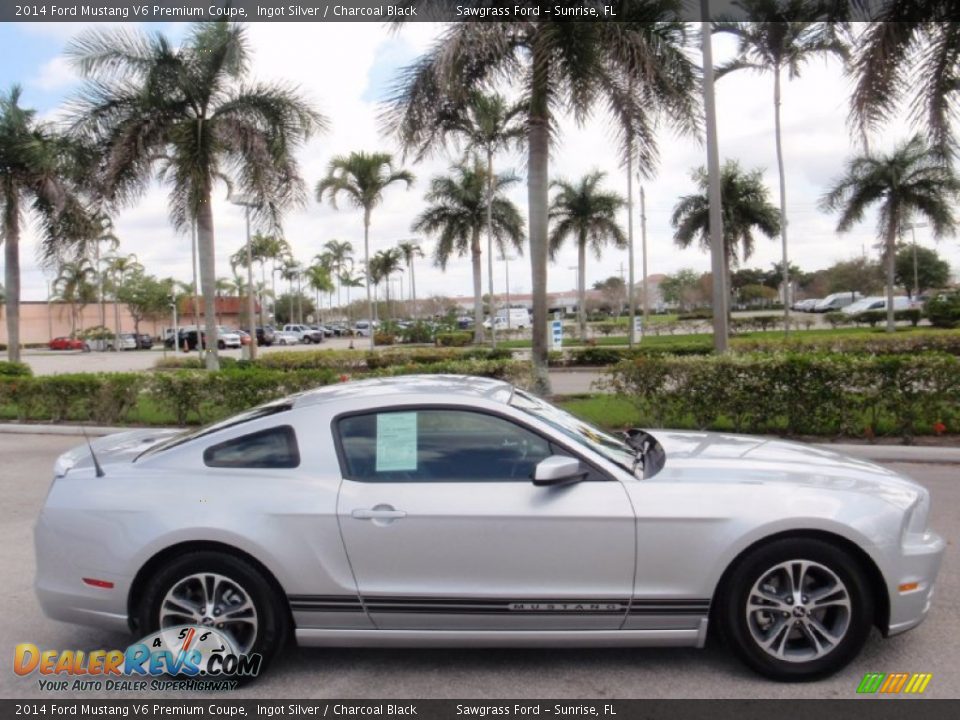 2014 Ford Mustang V6 Premium Coupe Ingot Silver / Charcoal Black Photo #5