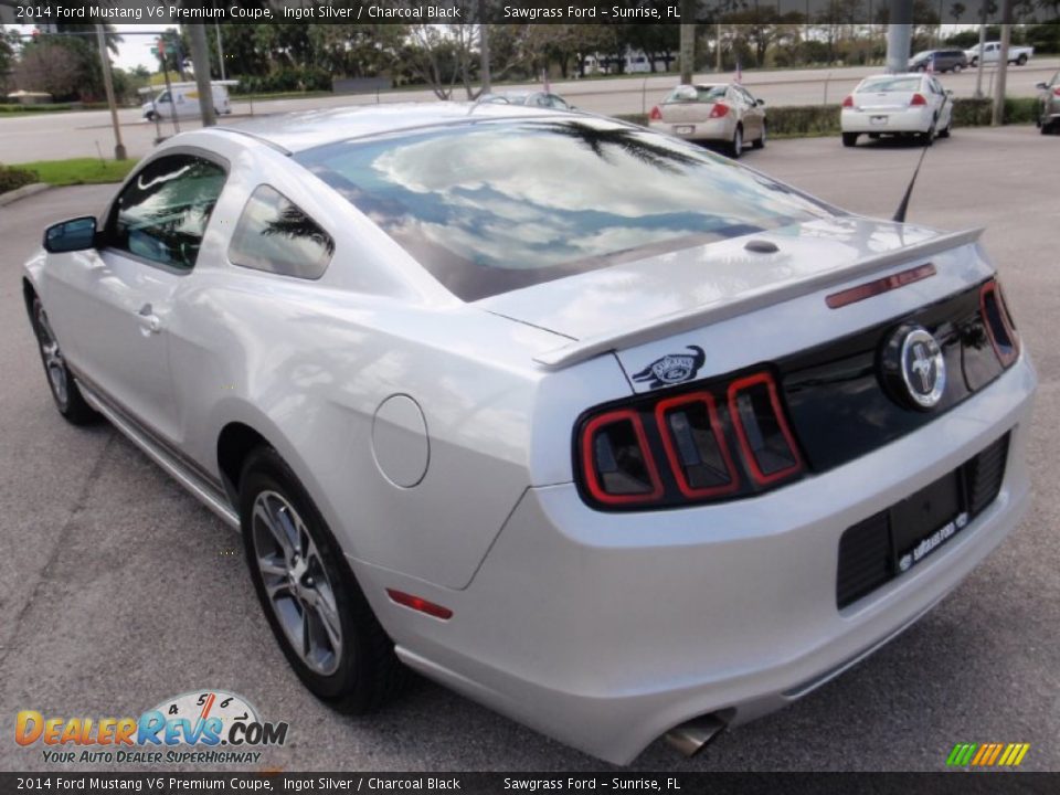2014 Ford Mustang V6 Premium Coupe Ingot Silver / Charcoal Black Photo #9