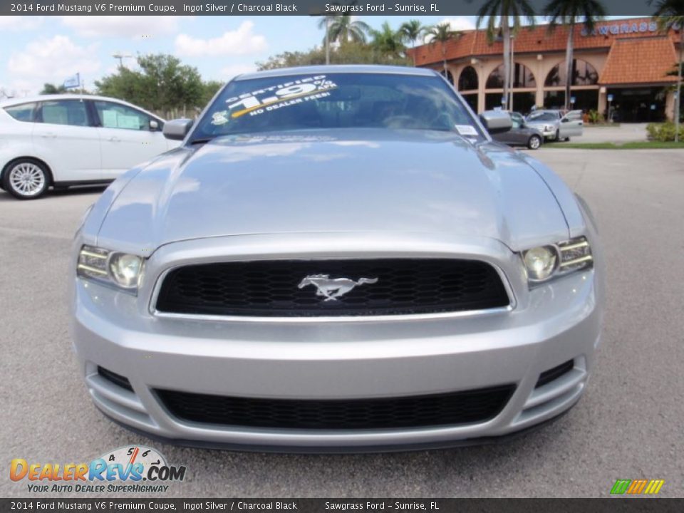 2014 Ford Mustang V6 Premium Coupe Ingot Silver / Charcoal Black Photo #15