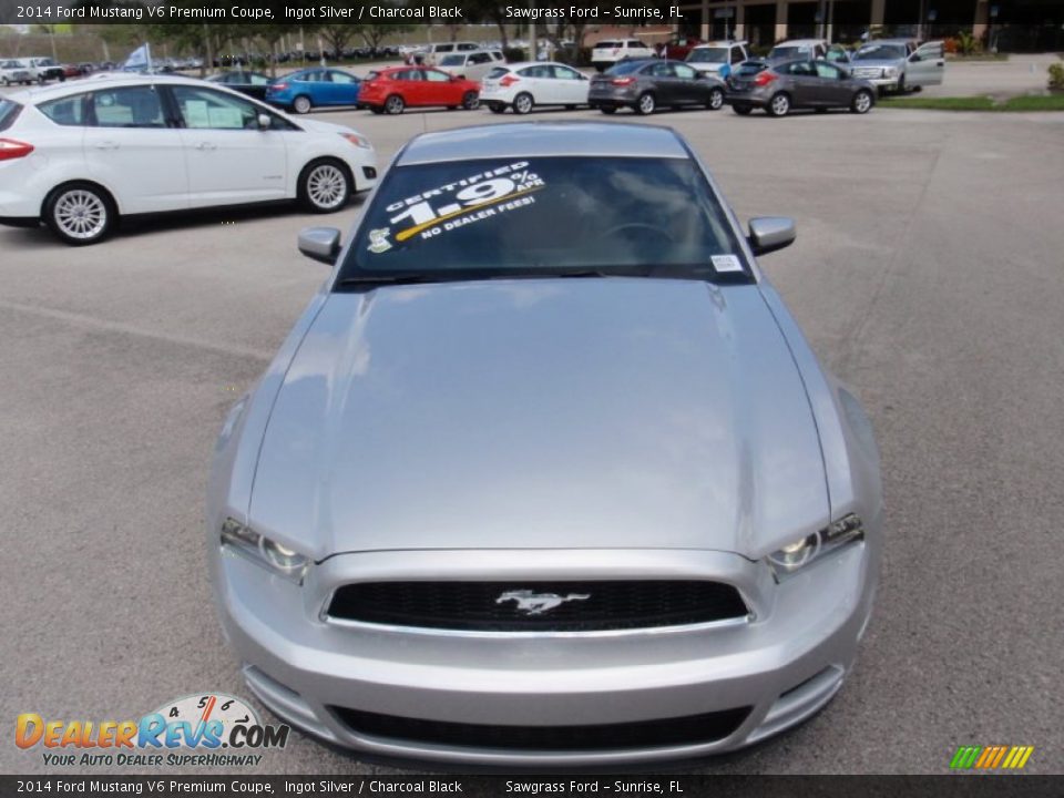 2014 Ford Mustang V6 Premium Coupe Ingot Silver / Charcoal Black Photo #16