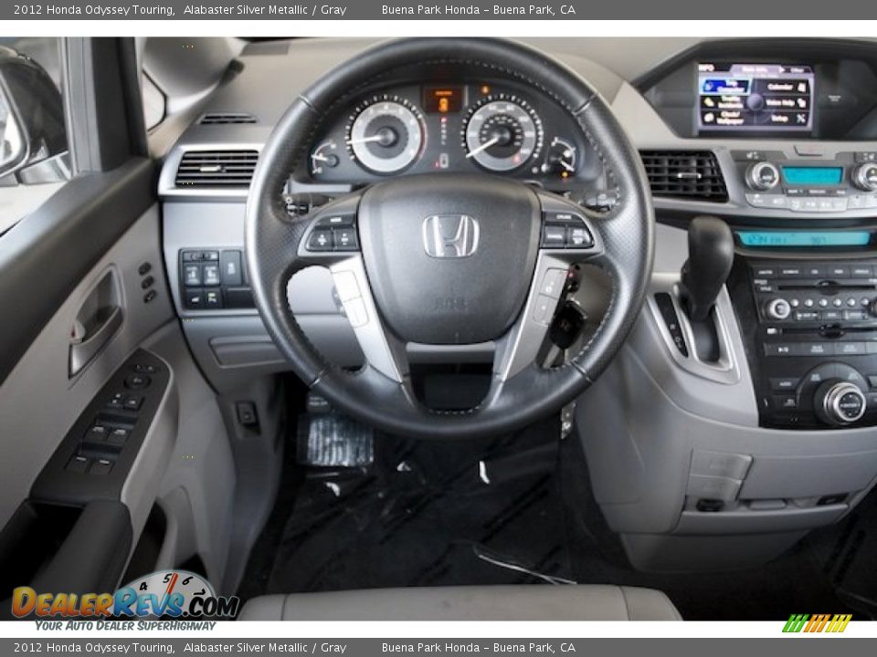 2012 Honda Odyssey Touring Alabaster Silver Metallic / Gray Photo #5