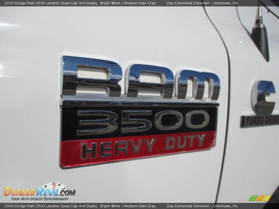 2009 Dodge Ram 3500 Laramie Quad Cab 4x4 Dually Bright White / Medium Slate Gray Photo #12