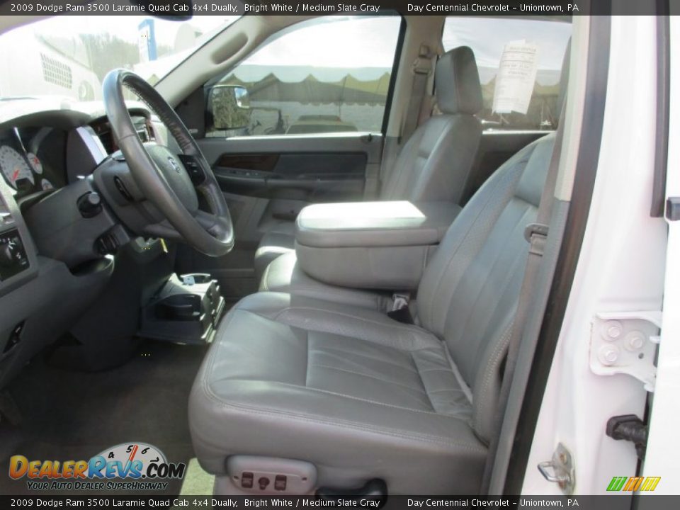 2009 Dodge Ram 3500 Laramie Quad Cab 4x4 Dually Bright White / Medium Slate Gray Photo #22