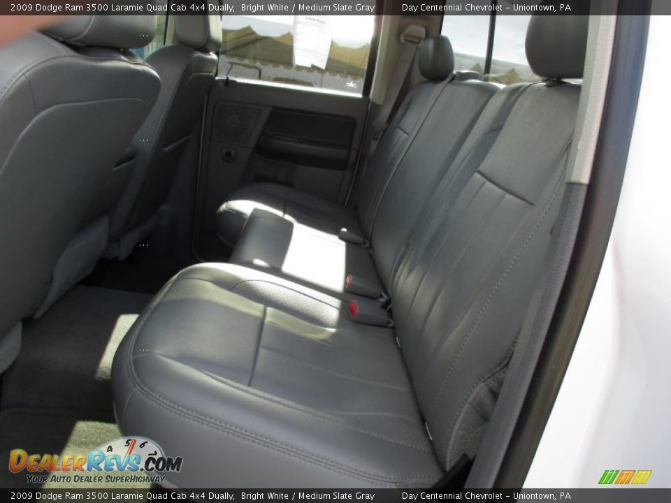 2009 Dodge Ram 3500 Laramie Quad Cab 4x4 Dually Bright White / Medium Slate Gray Photo #24