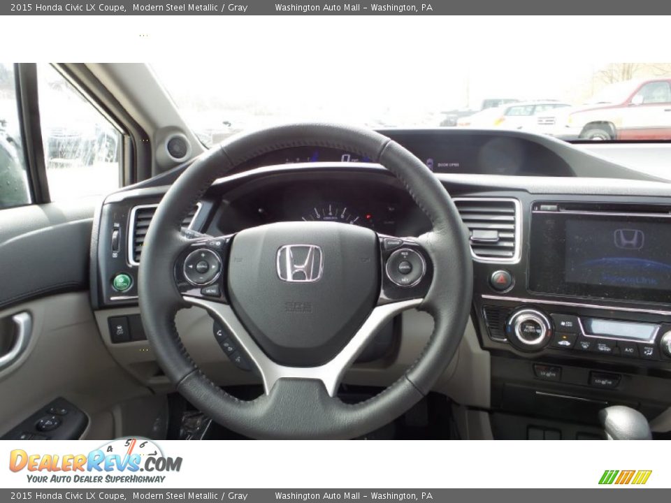 2015 Honda Civic LX Coupe Modern Steel Metallic / Gray Photo #20