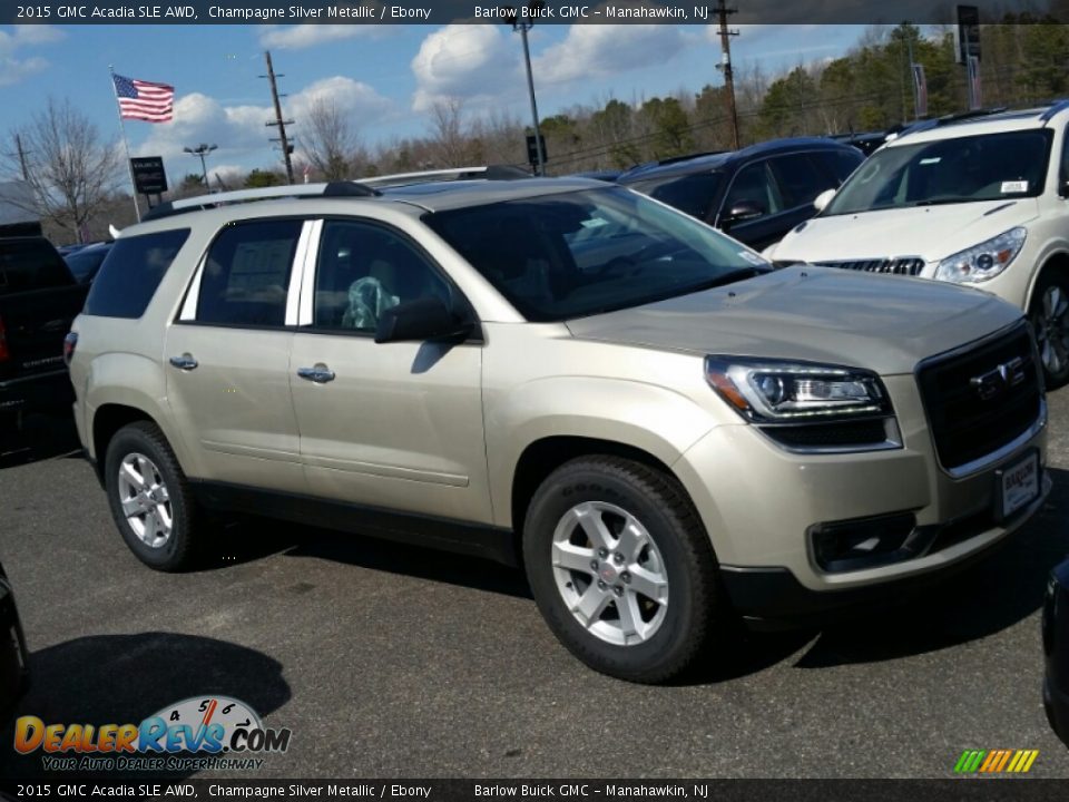 2015 GMC Acadia SLE AWD Champagne Silver Metallic / Ebony Photo #6