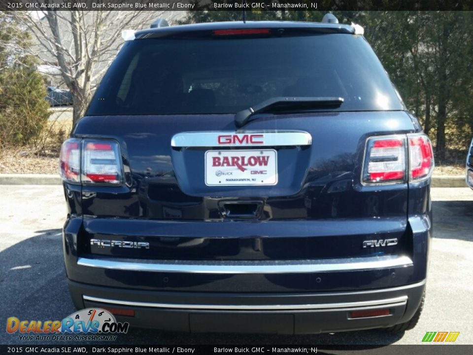 2015 GMC Acadia SLE AWD Dark Sapphire Blue Metallic / Ebony Photo #4