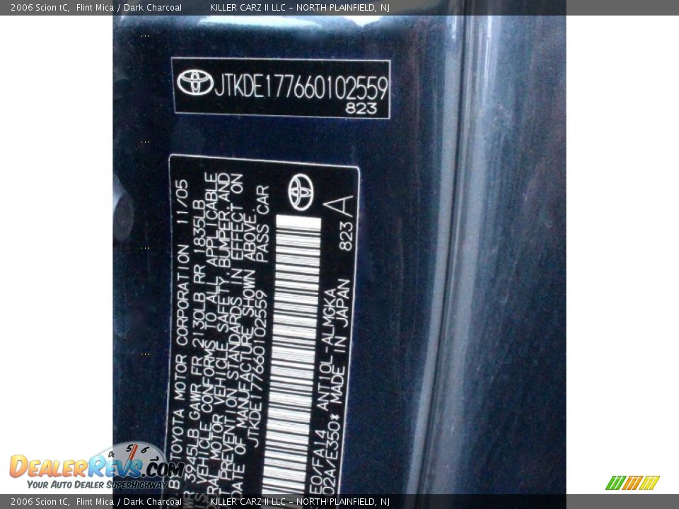 2006 Scion tC Flint Mica / Dark Charcoal Photo #24