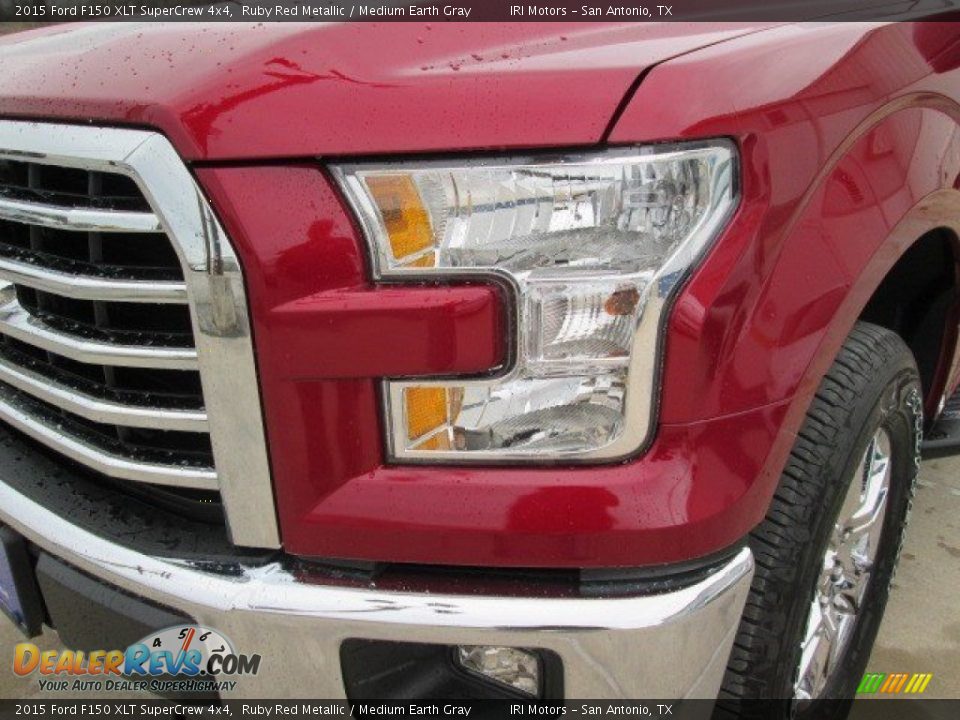 2015 Ford F150 XLT SuperCrew 4x4 Ruby Red Metallic / Medium Earth Gray Photo #8