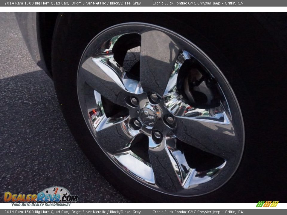 2014 Ram 1500 Big Horn Quad Cab Bright Silver Metallic / Black/Diesel Gray Photo #13