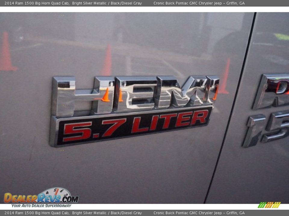 2014 Ram 1500 Big Horn Quad Cab Bright Silver Metallic / Black/Diesel Gray Photo #14