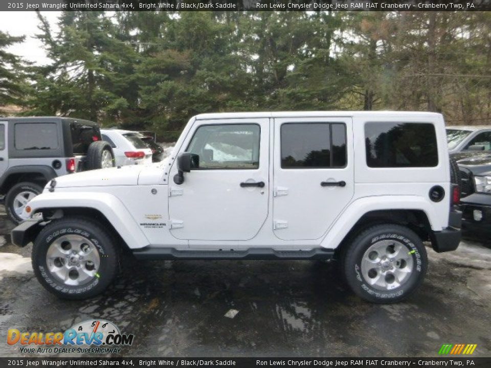 2015 Jeep Wrangler Unlimited Sahara 4x4 Bright White / Black/Dark Saddle Photo #2