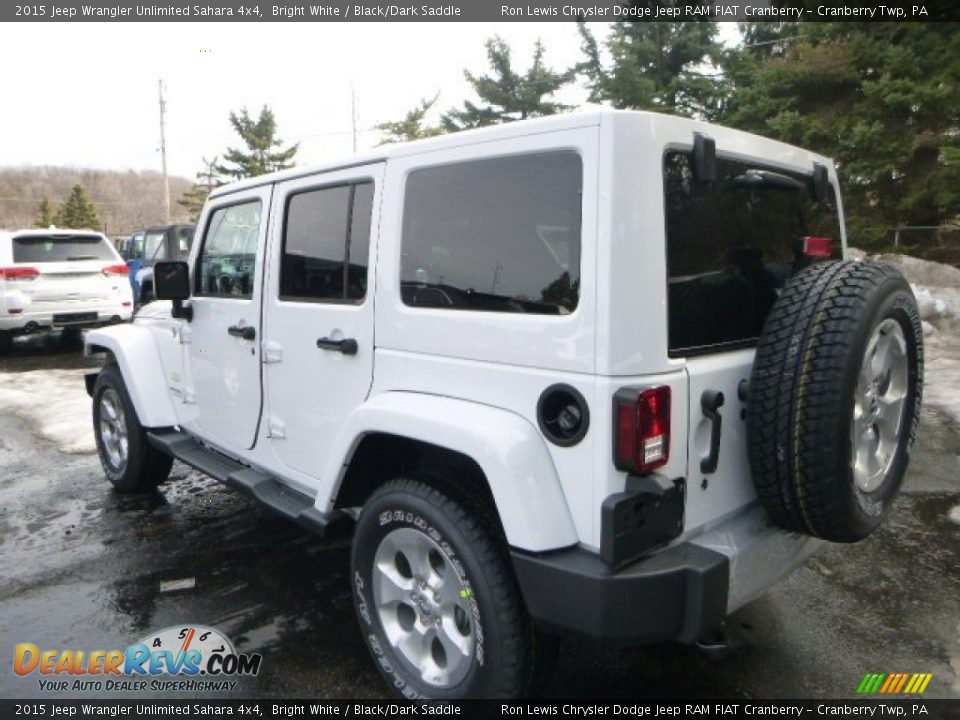 2015 Jeep Wrangler Unlimited Sahara 4x4 Bright White / Black/Dark Saddle Photo #3