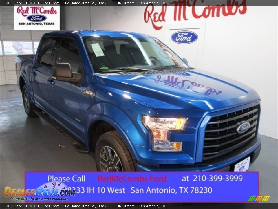 2015 Ford F150 XLT SuperCrew Blue Flame Metallic / Black Photo #1