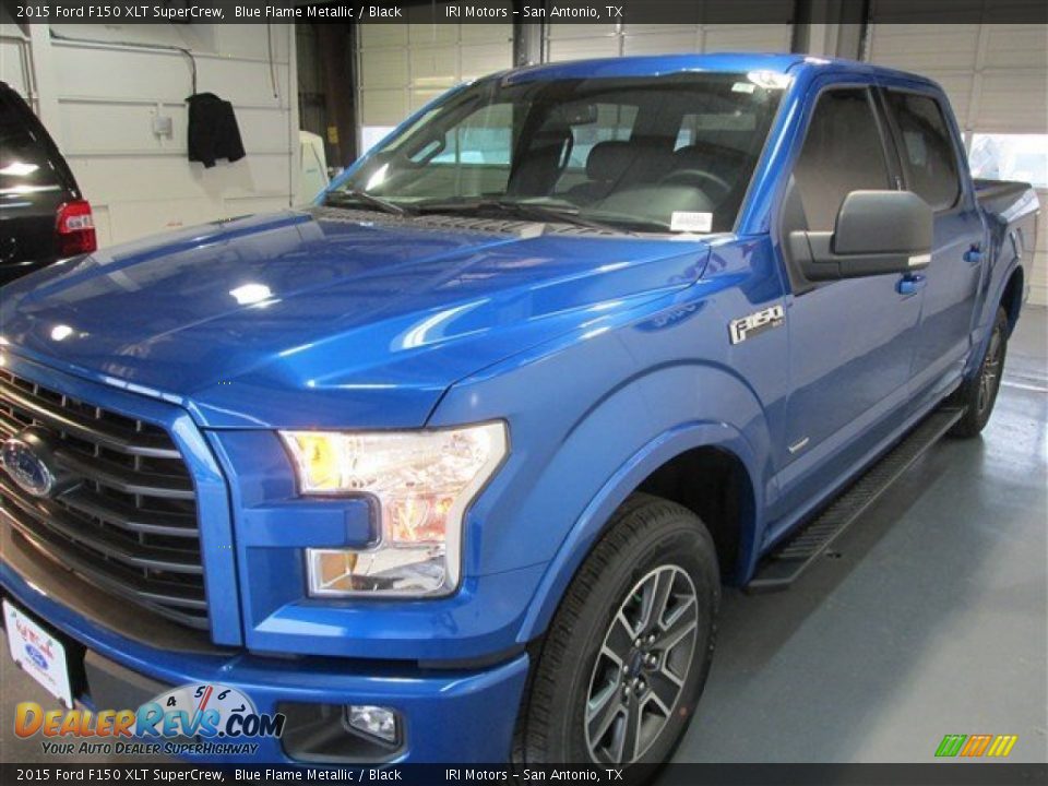 2015 Ford F150 XLT SuperCrew Blue Flame Metallic / Black Photo #3