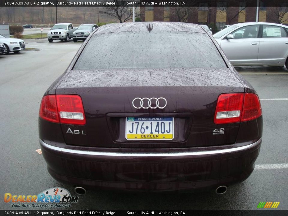 2004 Audi A8 L 4.2 quattro Burgundy Red Pearl Effect / Beige Photo #3