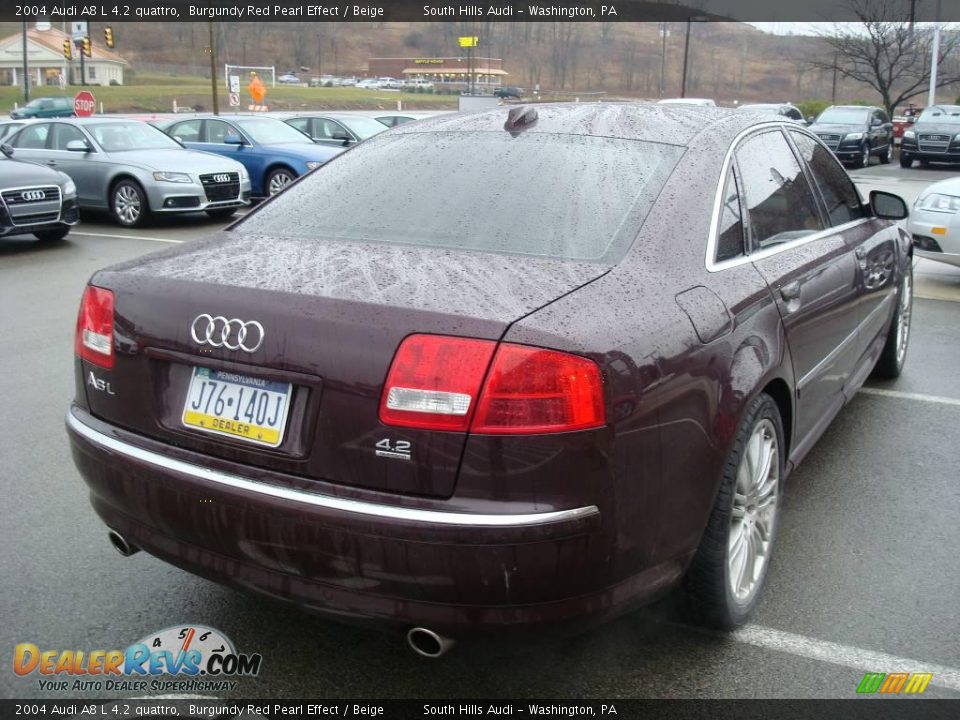 2004 Audi A8 L 4.2 quattro Burgundy Red Pearl Effect / Beige Photo #4