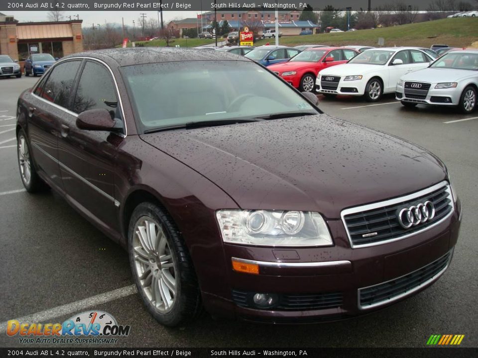 2004 Audi A8 L 4.2 quattro Burgundy Red Pearl Effect / Beige Photo #5