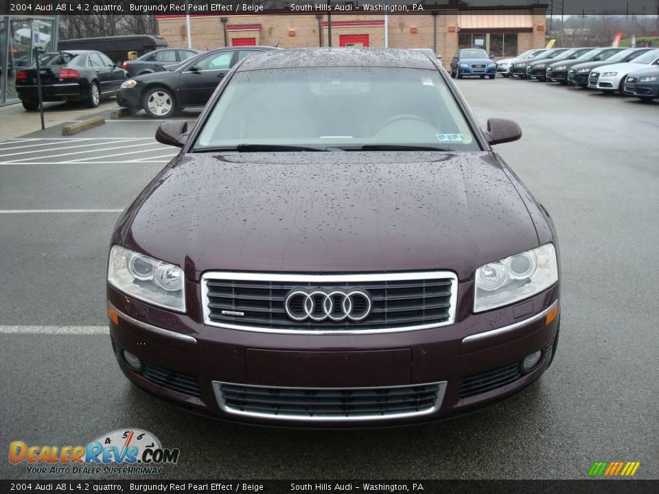 2004 Audi A8 L 4.2 quattro Burgundy Red Pearl Effect / Beige Photo #6
