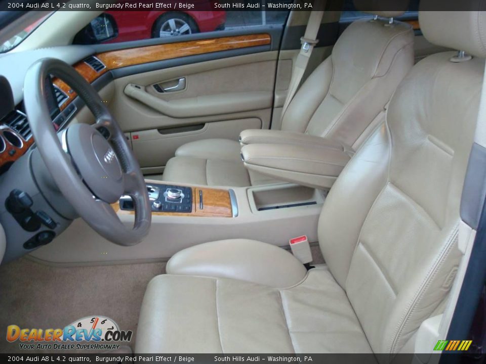 2004 Audi A8 L 4.2 quattro Burgundy Red Pearl Effect / Beige Photo #8