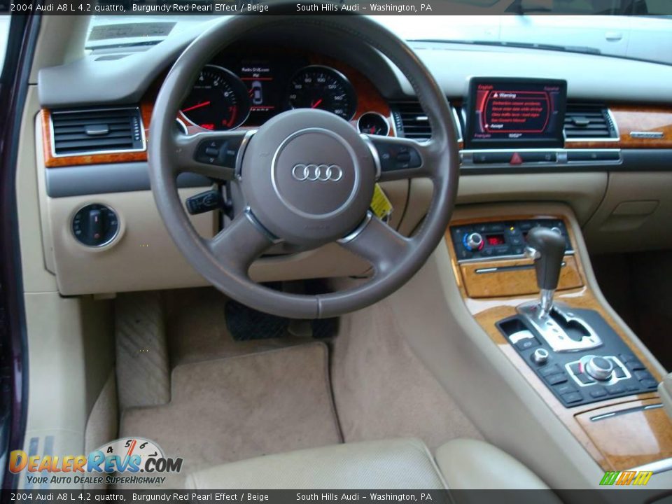 2004 Audi A8 L 4.2 quattro Burgundy Red Pearl Effect / Beige Photo #10