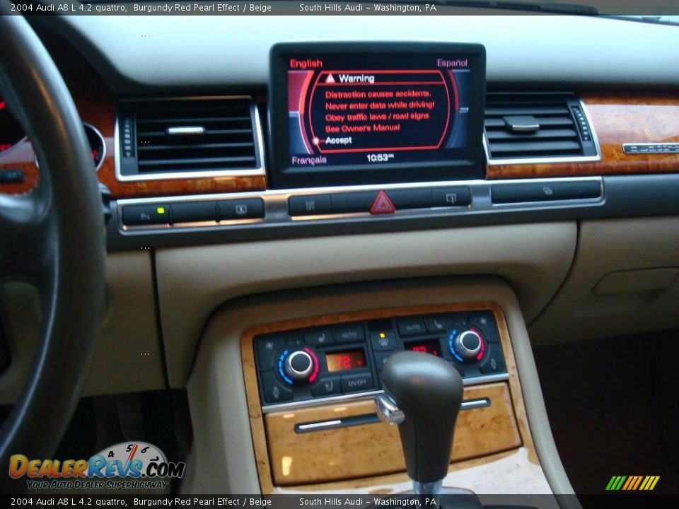 2004 Audi A8 L 4.2 quattro Burgundy Red Pearl Effect / Beige Photo #13