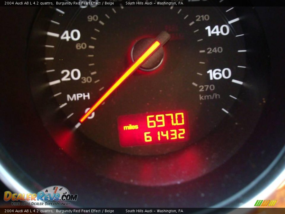 2004 Audi A8 L 4.2 quattro Burgundy Red Pearl Effect / Beige Photo #15