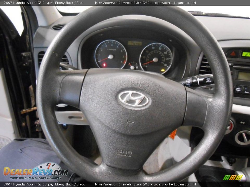 2007 Hyundai Accent GS Coupe Ebony Black / Black Photo #10
