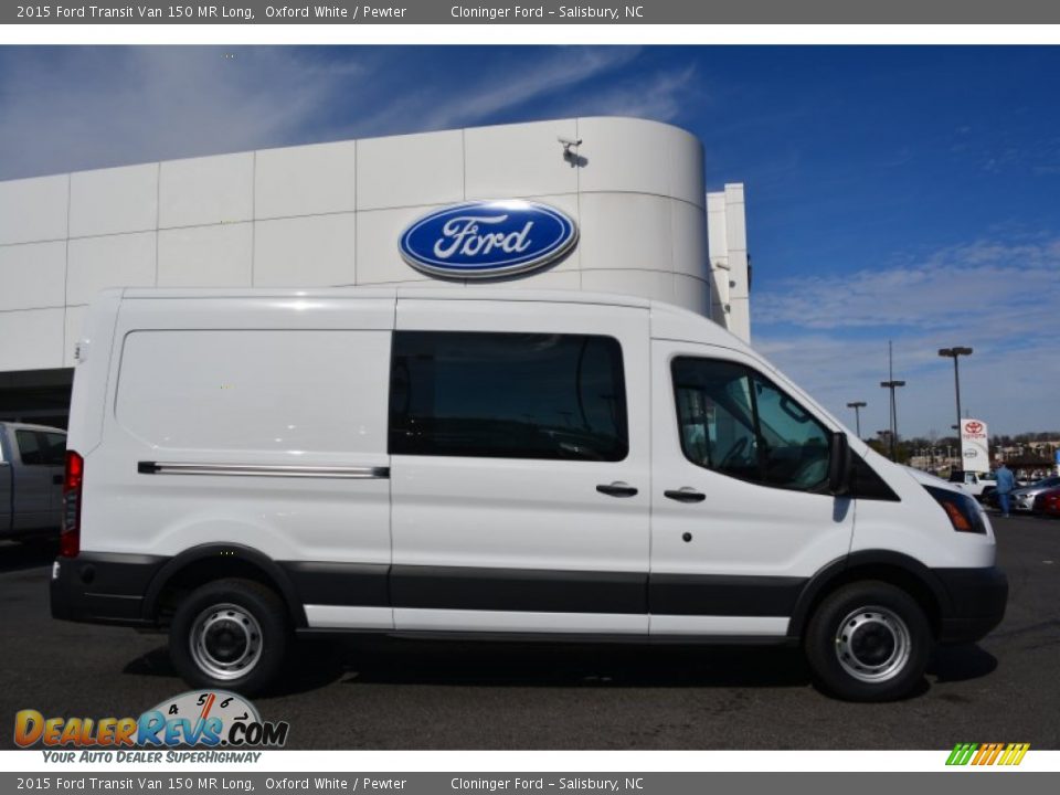 2015 Ford Transit Van 150 MR Long Oxford White / Pewter Photo #2