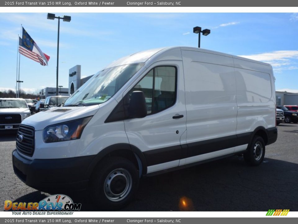 2015 Ford Transit Van 150 MR Long Oxford White / Pewter Photo #3