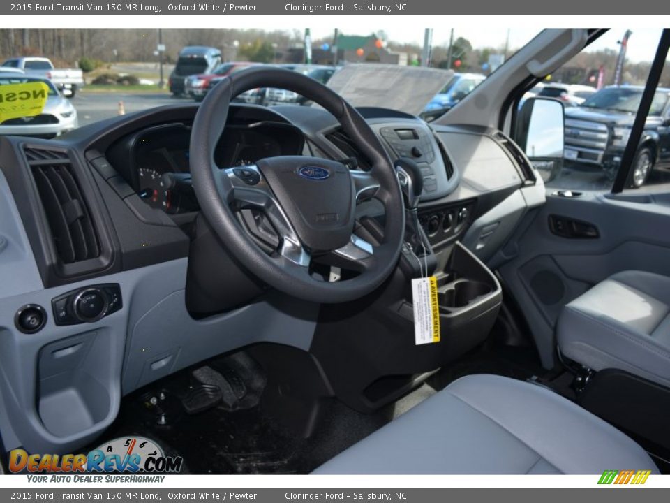 2015 Ford Transit Van 150 MR Long Oxford White / Pewter Photo #8