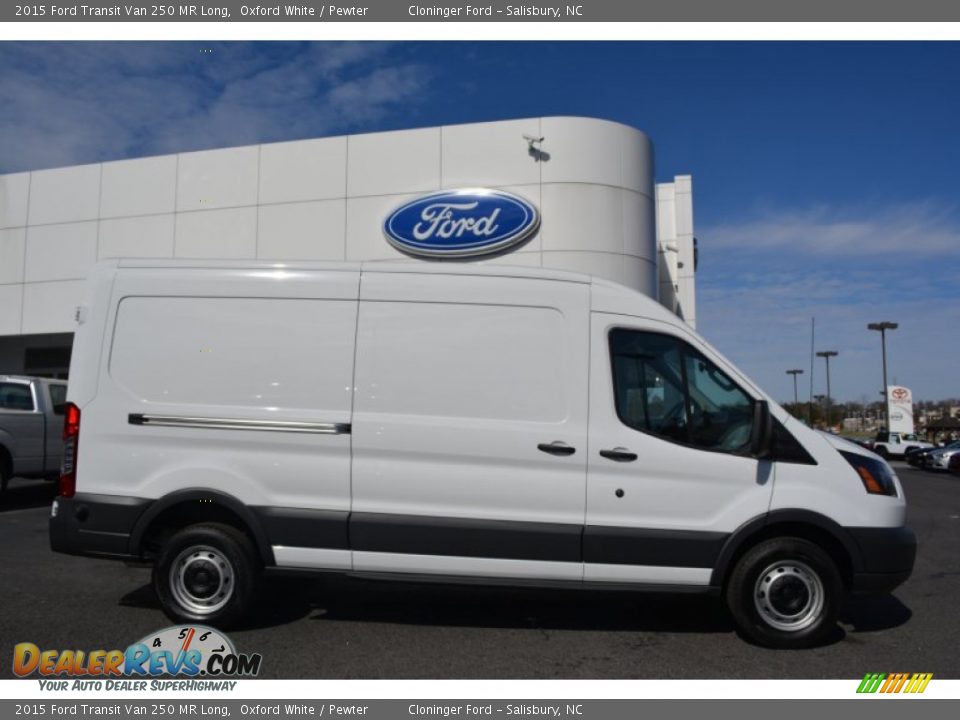 2015 Ford Transit Van 250 MR Long Oxford White / Pewter Photo #2