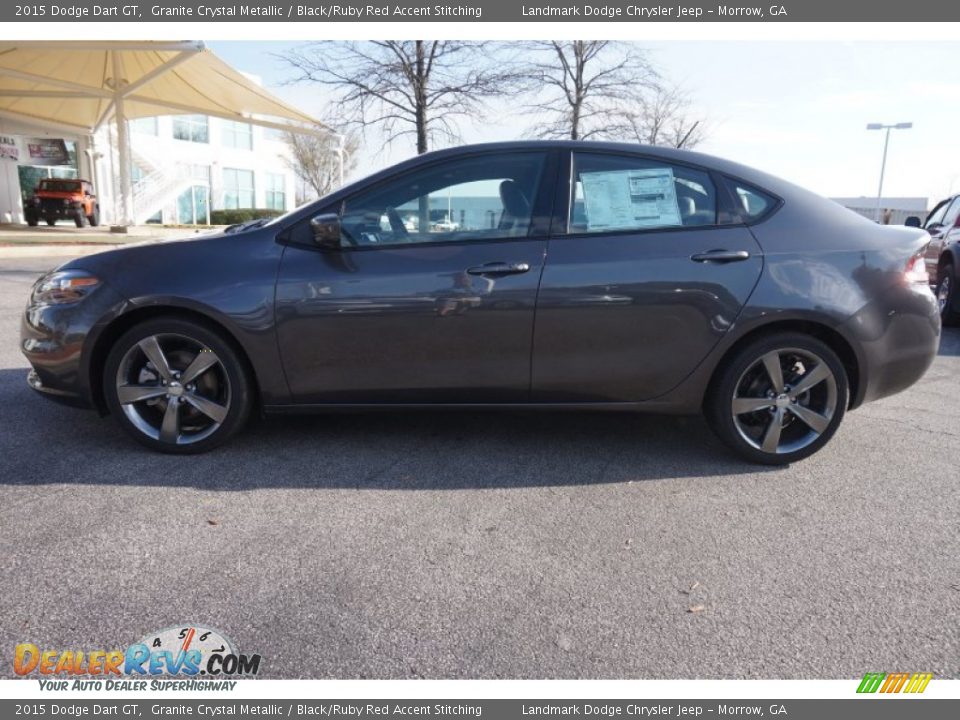 2015 Dodge Dart GT Granite Crystal Metallic / Black/Ruby Red Accent Stitching Photo #2