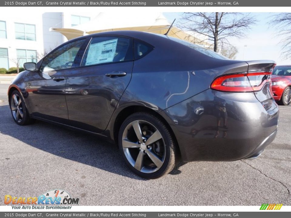 2015 Dodge Dart GT Granite Crystal Metallic / Black/Ruby Red Accent Stitching Photo #3