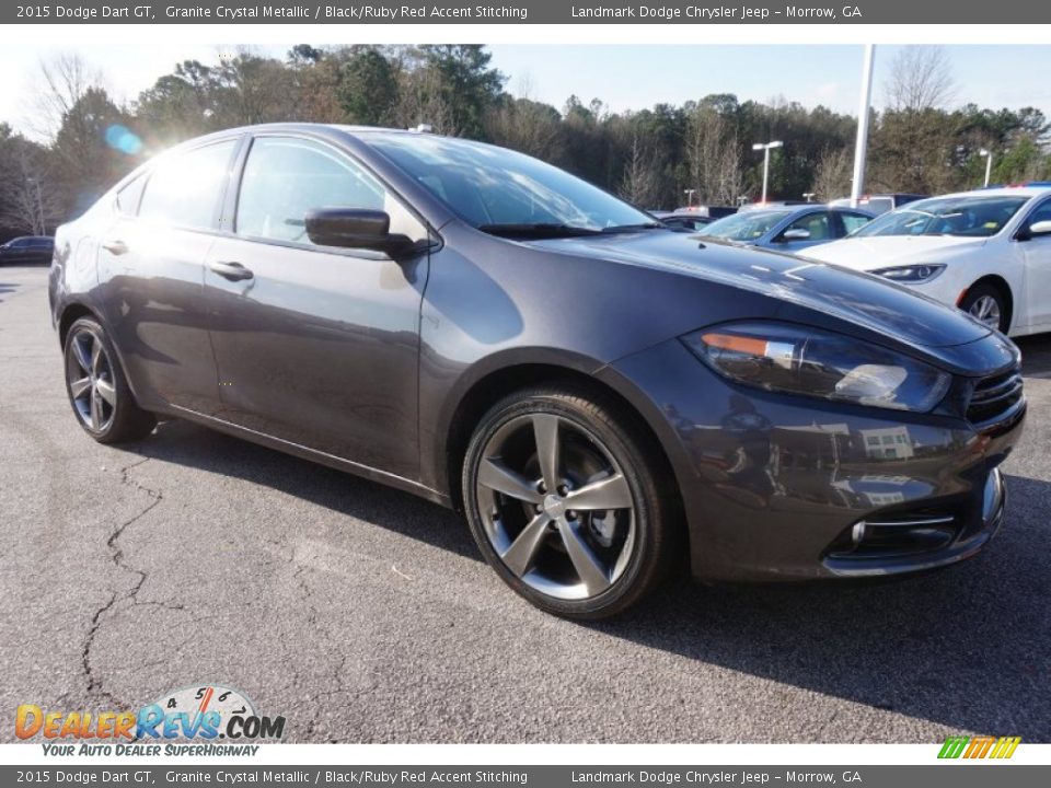 2015 Dodge Dart GT Granite Crystal Metallic / Black/Ruby Red Accent Stitching Photo #5