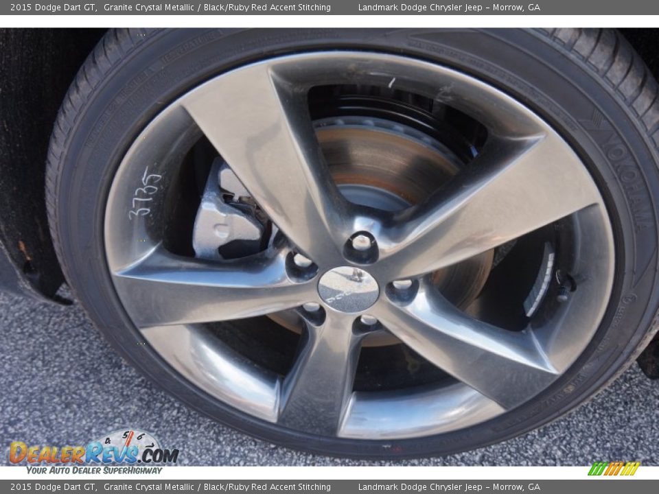 2015 Dodge Dart GT Granite Crystal Metallic / Black/Ruby Red Accent Stitching Photo #6