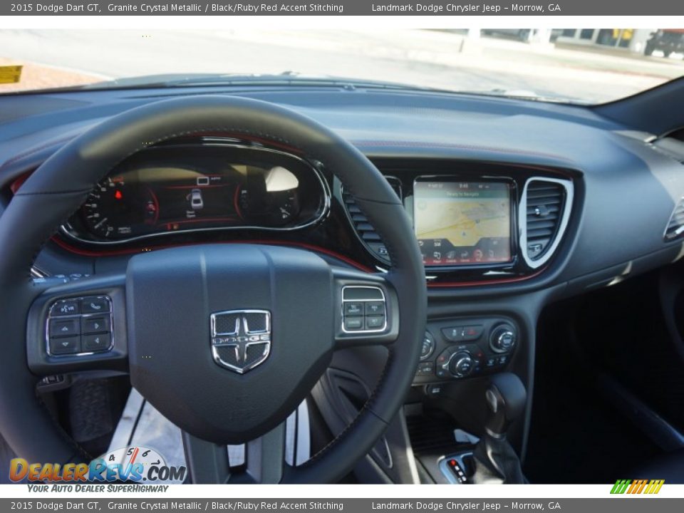 2015 Dodge Dart GT Granite Crystal Metallic / Black/Ruby Red Accent Stitching Photo #8