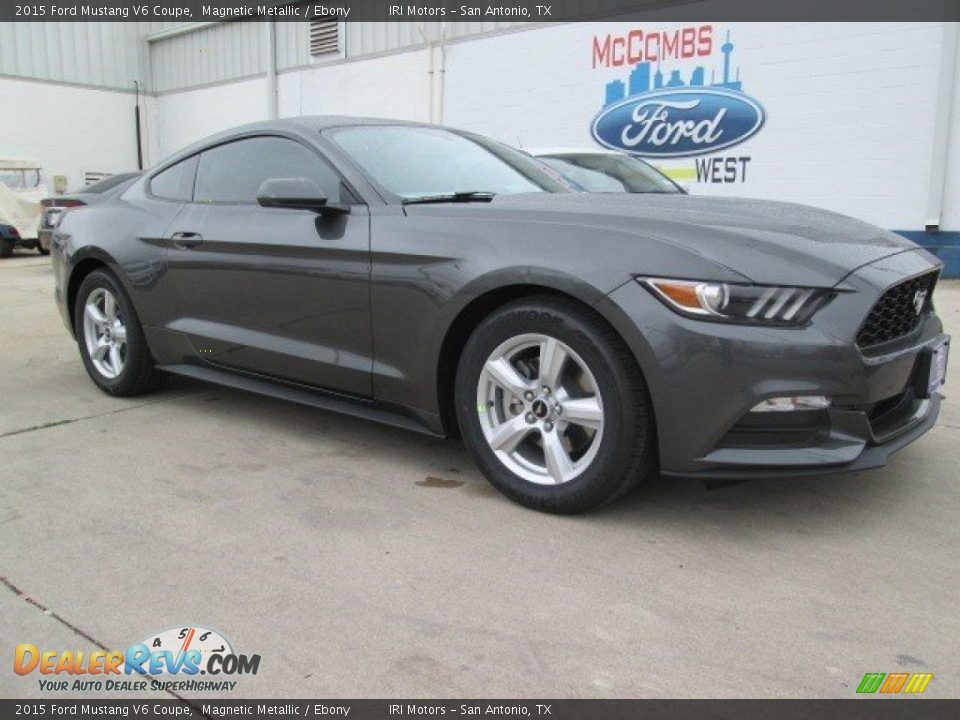 2015 Ford Mustang V6 Coupe Magnetic Metallic / Ebony Photo #1