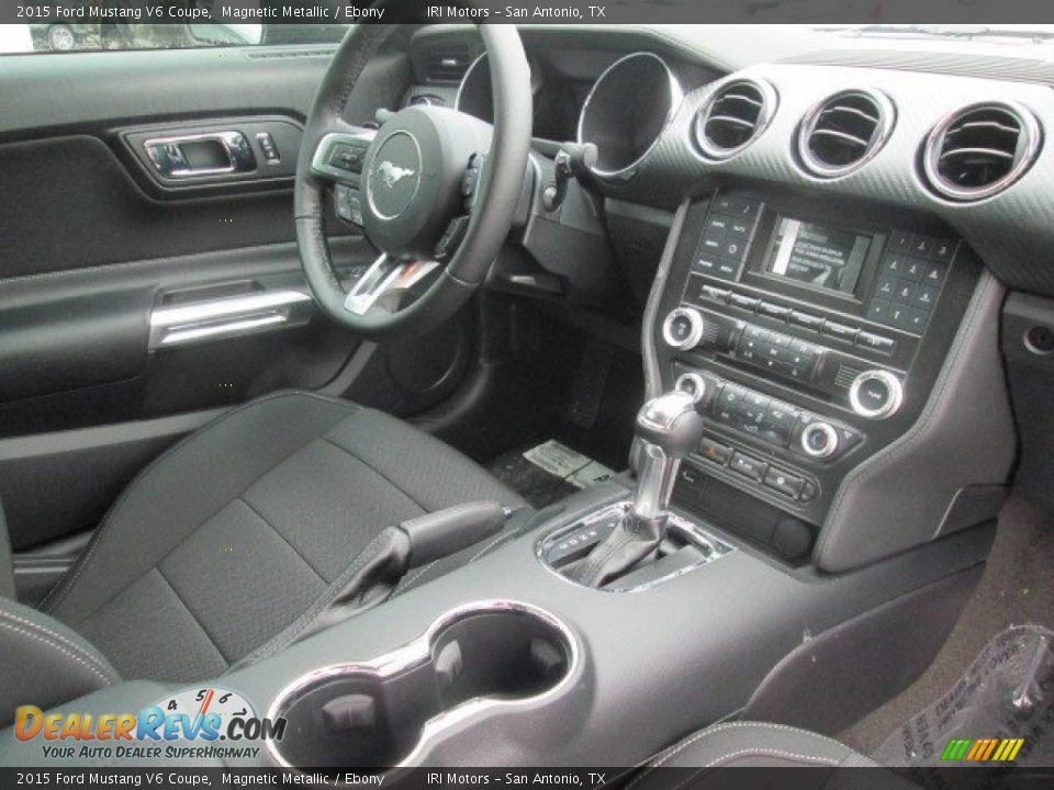 2015 Ford Mustang V6 Coupe Magnetic Metallic / Ebony Photo #14