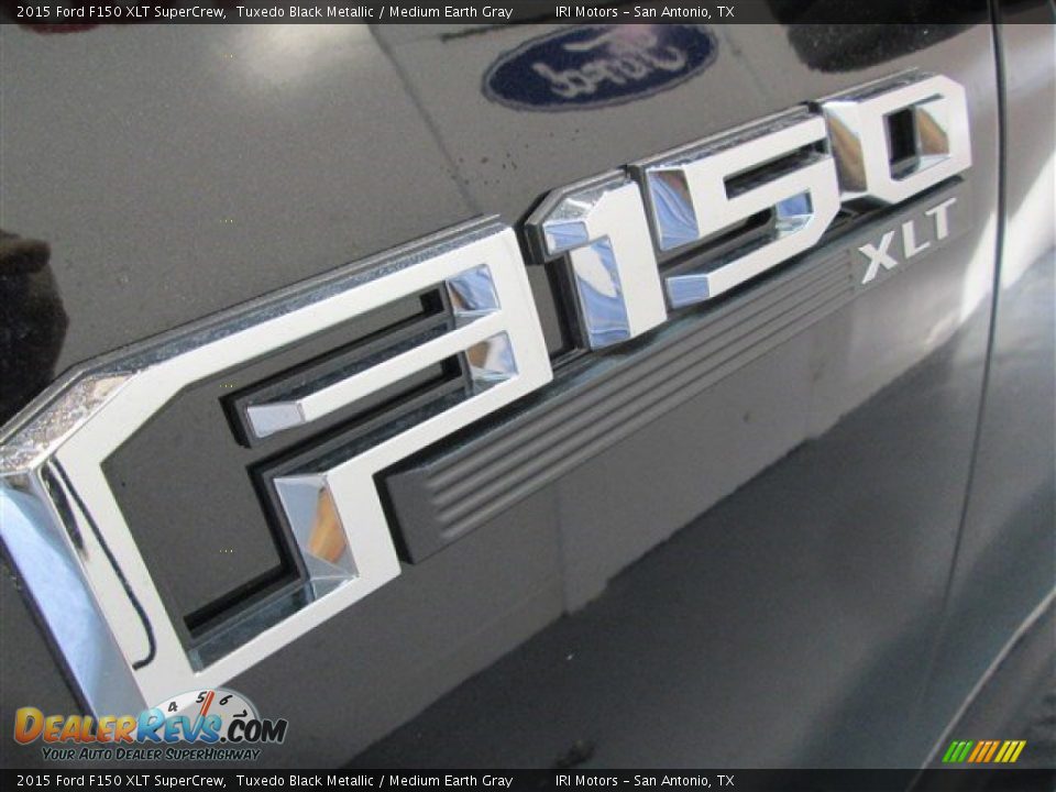2015 Ford F150 XLT SuperCrew Tuxedo Black Metallic / Medium Earth Gray Photo #4