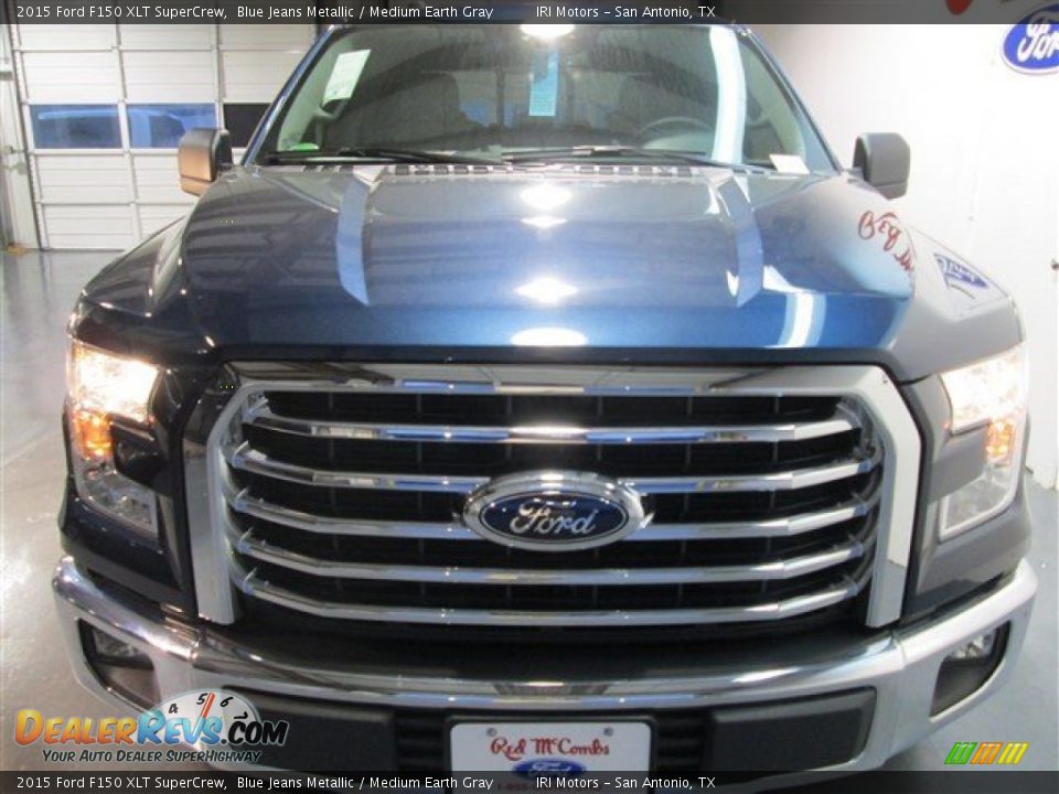 2015 Ford F150 XLT SuperCrew Blue Jeans Metallic / Medium Earth Gray Photo #2