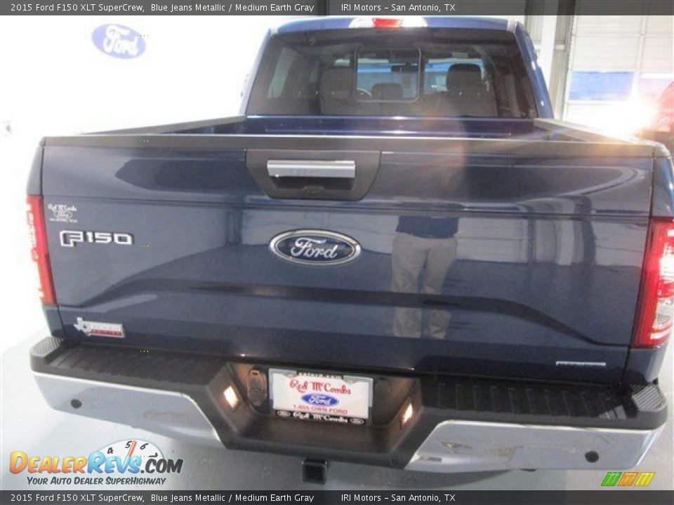 2015 Ford F150 XLT SuperCrew Blue Jeans Metallic / Medium Earth Gray Photo #6