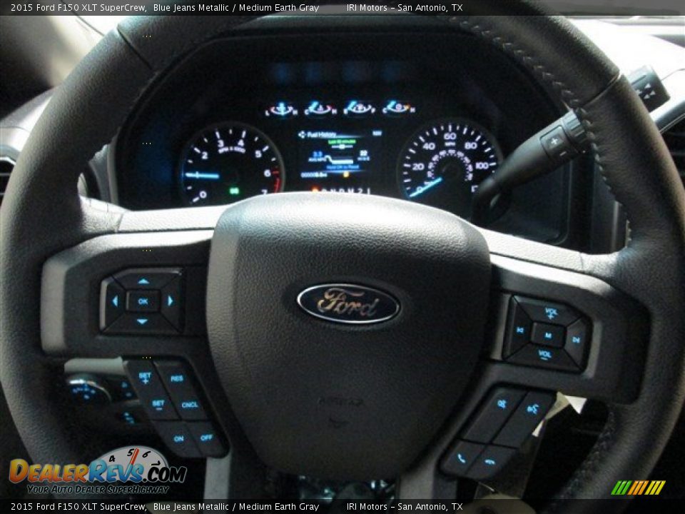 2015 Ford F150 XLT SuperCrew Blue Jeans Metallic / Medium Earth Gray Photo #18