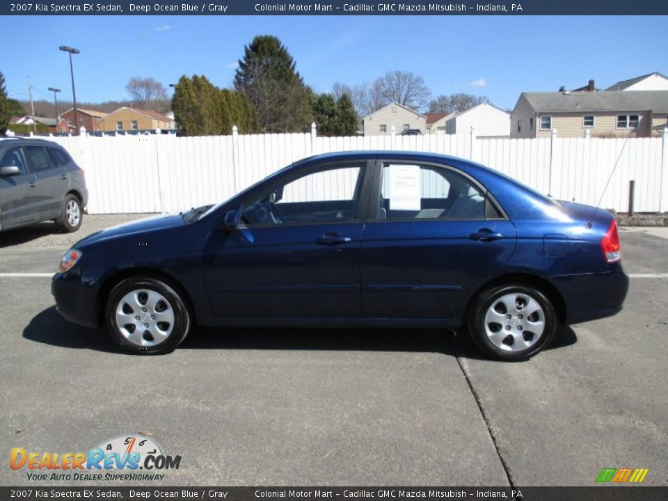 2007 Kia Spectra EX Sedan Deep Ocean Blue / Gray Photo #2